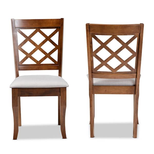 Baxton Studio Verner Grey and Walnut Brown Dining chair (Set of 2)