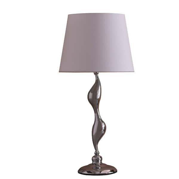 24 in. Silver Standard Light Bulb Bedside Table Lamp