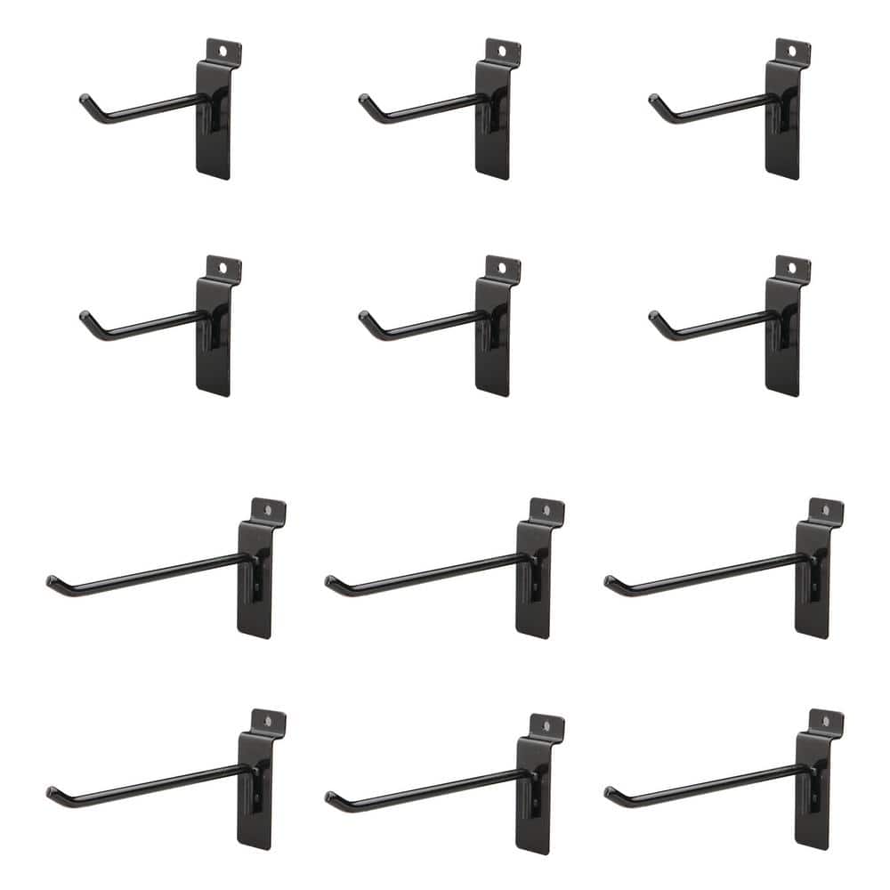 Jifram Bag of Six Each 4 in. and 6 in. Metal Slat Wall Hooks - Black price history on PriceWatchPro