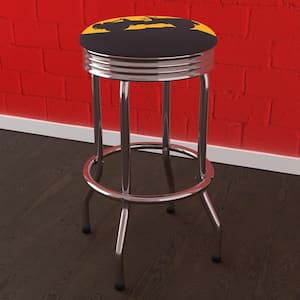 Jeep Silhouette 29 in. Yellow Backless Metal Bar Stool with Vinyl Seat