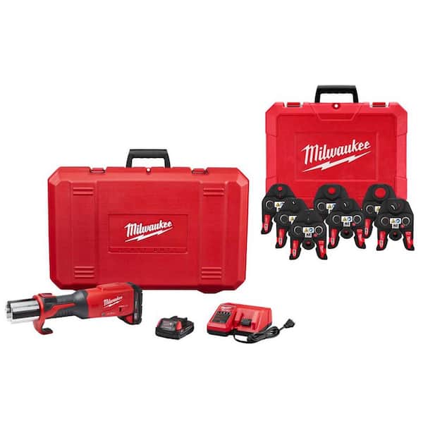 Milwaukee M18 18-Volt Lithium-Ion Brushless Cordless FORCE LOGIC Press Tool w/1/4 in. to 1-1/8 in. RLS ACR Copper Press Jaws
