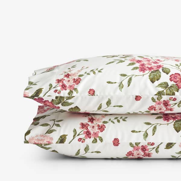 Legends Hotel Victorian Bloom Wrinkle-Free Ivory Multi Sateen Pillowcase (Set of 2)