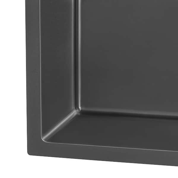 Ruvati 18 x 12 inch Gunmetal Black Stainless Steel Rectangular