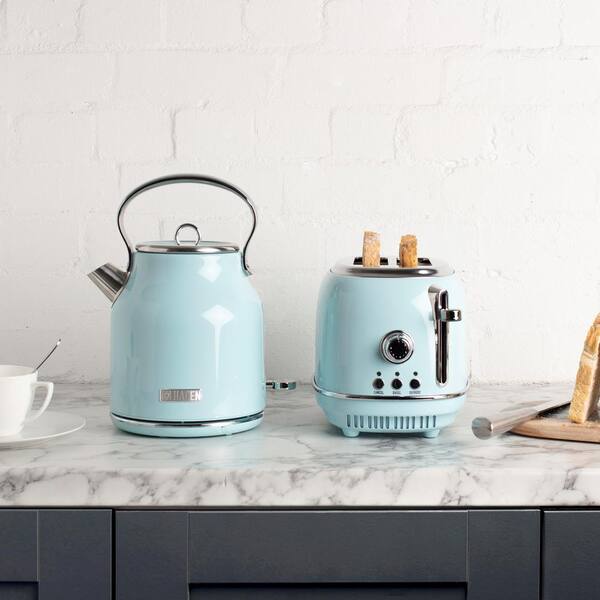 retro toaster and kettle