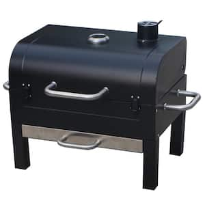 Portable Charcoal Grill 18-inch Tabletop Grill in Black with Side Handles and Lid