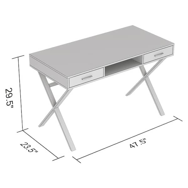 Safco® 47 Steel Table Desk, Beech/White ( 1943BHWH)