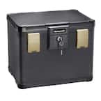 0.60 cu. ft. Molded Fire Resistant and Waterproof Filing Chest Safe with Key and Double Latch Lock