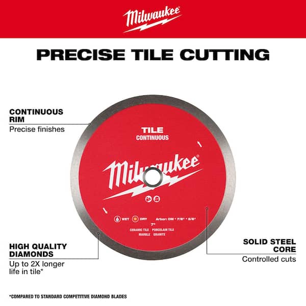 Milwaukee 7 in. Continuous Tile Diamond Blade for Precise Tile Cutting