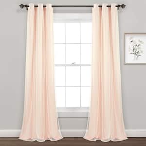 Cottage Polka Dot 38 in. W x 84 in. L Sheer Window Panel Curtain Including Tieback in Pink Single