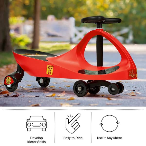 Lil Rider Firetruck Wiggle Car Ride-On Toy with No Batteries