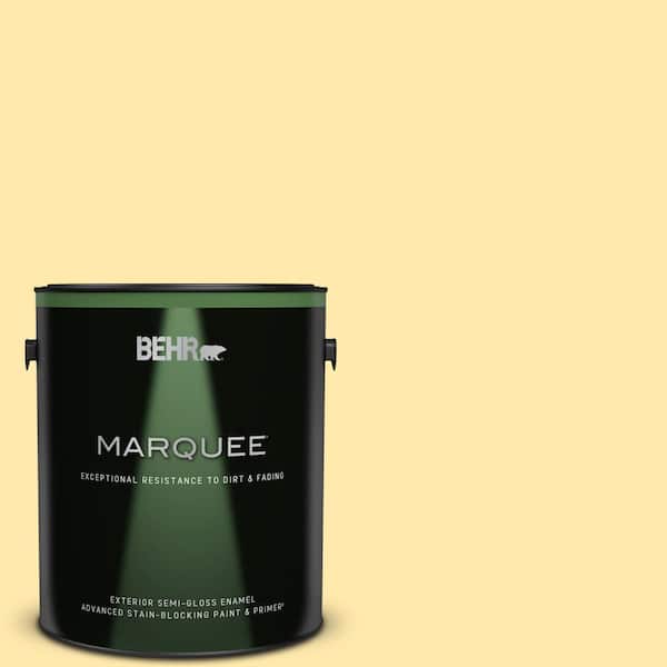 BEHR MARQUEE 1 gal. #P290-2 Sweet as Honey Semi-Gloss Enamel Exterior Paint & Primer