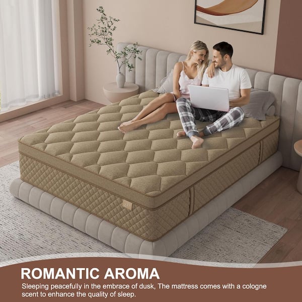 Skyhedon Twin Medium Firm 14 in. Hybrid Gel Memory Foam Euro Top
