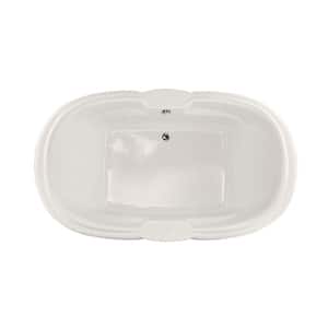 Hampton 72 in. Acrylic Oval Drop-in Thermal Air Bathtub in White