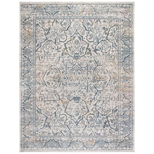 Princeton 9 x 12 Cream/Slate Medallion Area Rug
