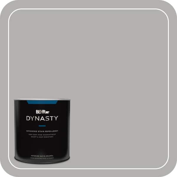 BEHR DYNASTY 1 qt. #BXC-25 Colonnade Gray Satin Enamel Interior Stain-Blocking Paint and Primer