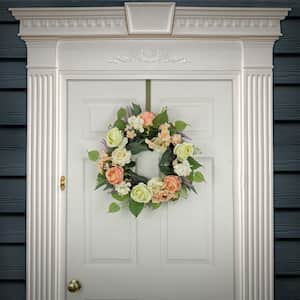 24 in. Artificial Rose and Peony Flowers Wreath