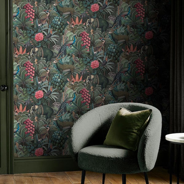Jungle Jamboree Green Wallpaper