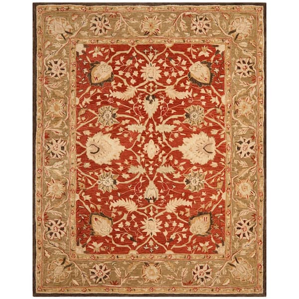 SAFAVIEH Anatolia Rust/Green 9 ft. x 12 ft. Border Area Rug