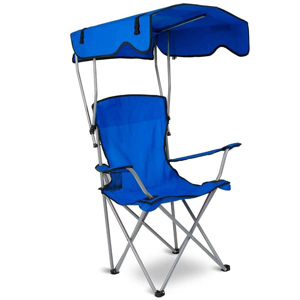Blue Metal Folding Beach Chair, Outdoor Shade Canopy Chair 330LBS Load with Carry Bag for Fishing Camping Lawn price history on PriceWatchPro
