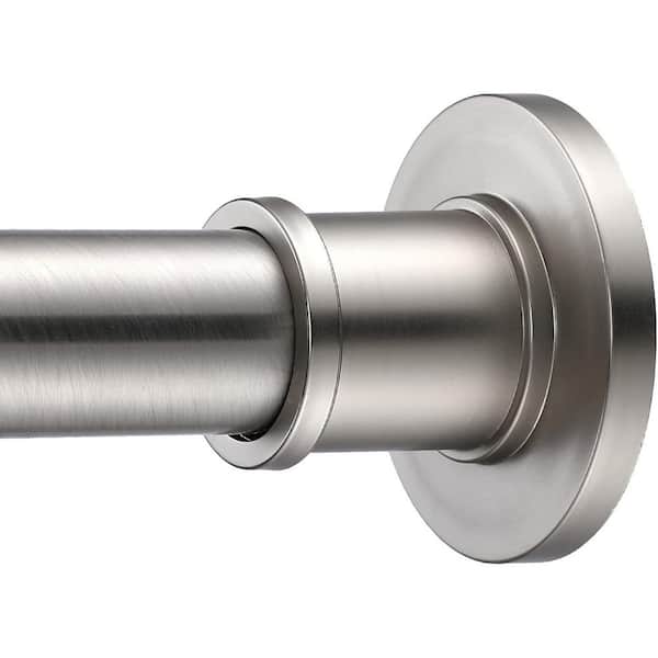 Industrial Shower Curtain Rod Never Rust Non-Slip Adjustable 43 in. L x 3 in. W Stainless Steel Brushed Nickel