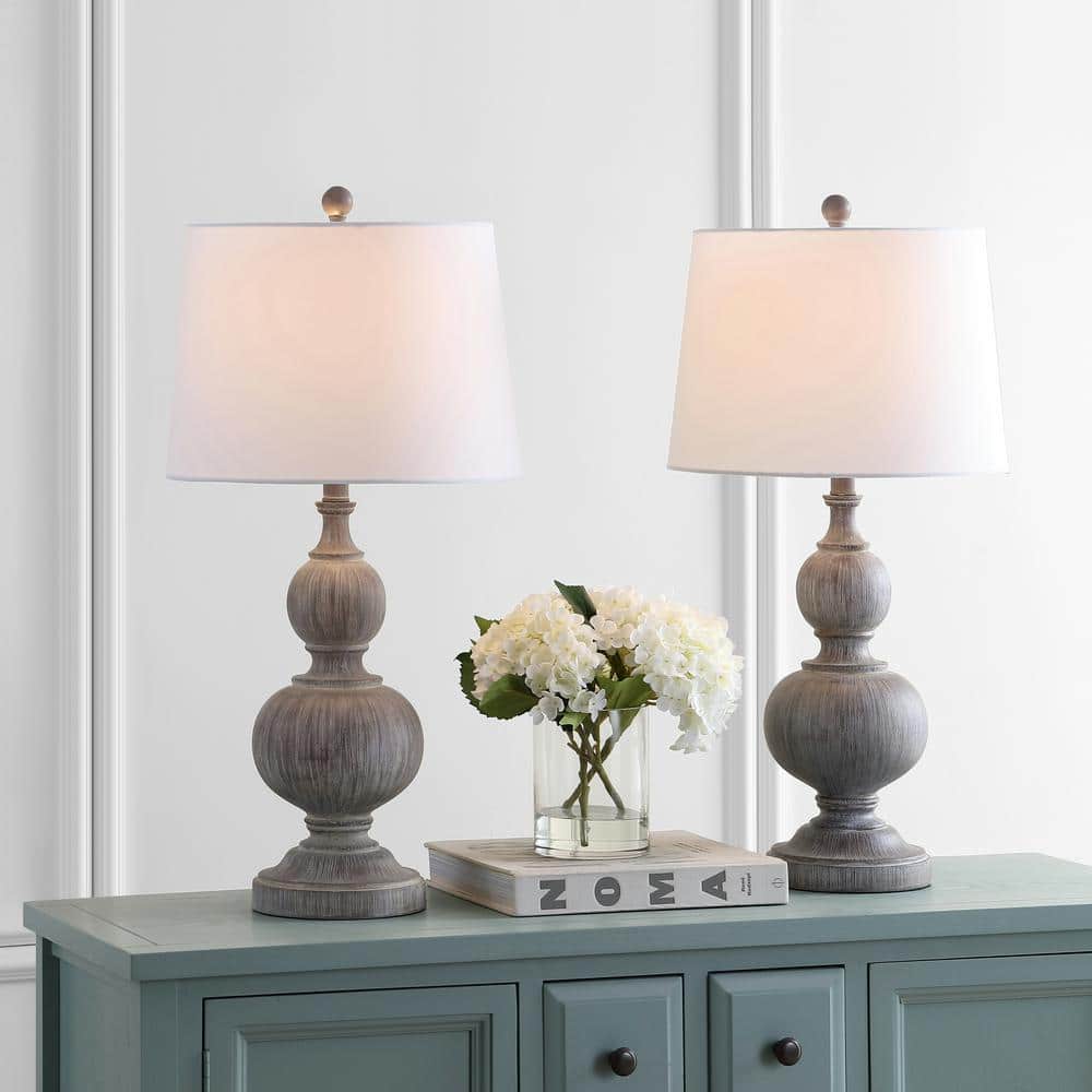 Savion 31.25" White Wash Polyresin Table Lamp Set