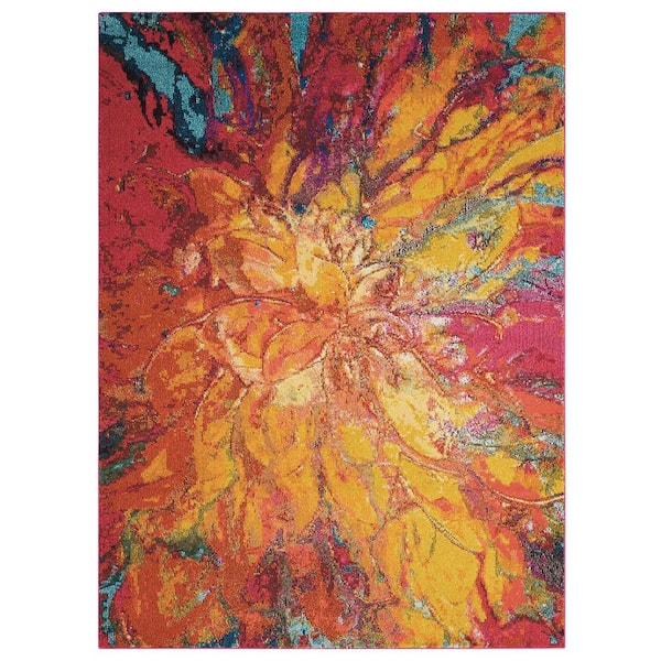 Nourison Celestial Cayenne 4 ft. x 6 ft. Abstract Contemporary Area Rug