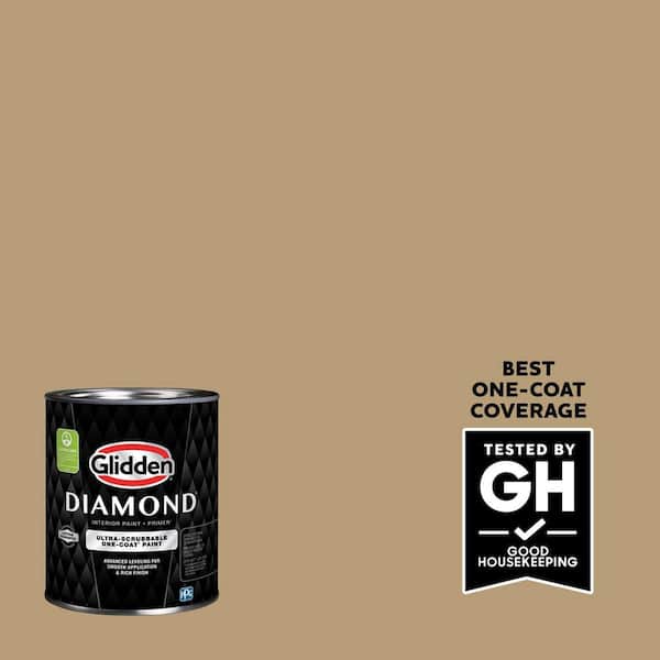 Glidden Diamond 1 qt. PPG1086-5 Earthy Ocher Semi-Gloss Interior Paint with Primer