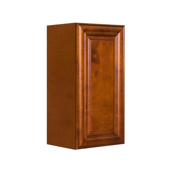 LIFEART CABINETRY Cambridge Assembled 18x30x12 in. Wall Cabinet with 1 Door 2 Shelves in Chestnut