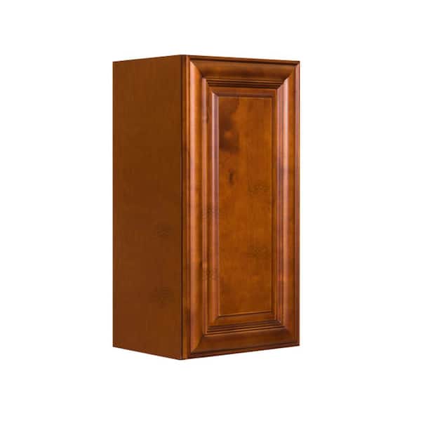 LIFEART CABINETRY Cambridge Assembled 21x30x12 in. Wall Cabinet with 1 Door 2 Shelves in Chestnut