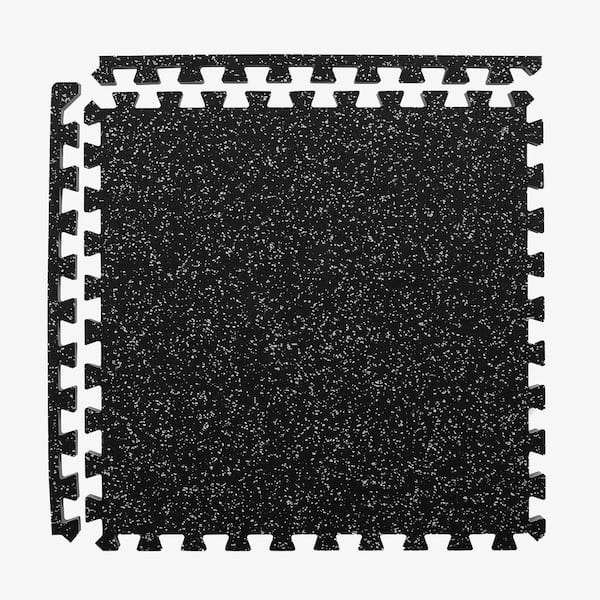 Soft Rubber Tiles, Gray 2 ft. W x 2 ft. L x 3/4 in. Thick, Interlocking Gym Flooring Tiles (20 Tiles, 80 sq. ft.)