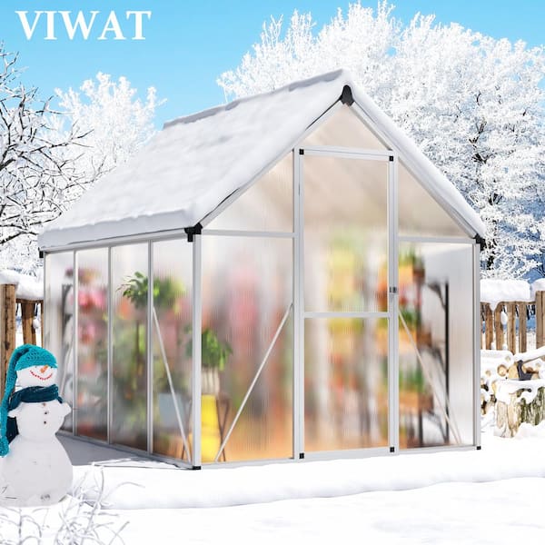 VIWAT 6 ft. W x 7 ft. D Greenhouse for Outdoors, Polycarbonate