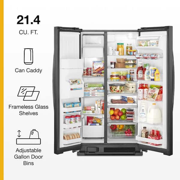 21.4 cu. ft. Side by Side Refrigerator in Black