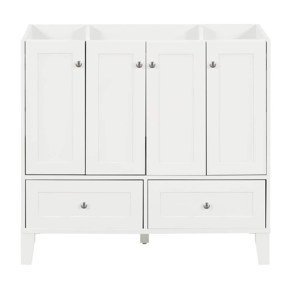36 in. W x 17 in. D x 33 in. H Bath Vanity Cabinet without Top in White