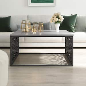 Candence 31.5 in. Concrete Cool Gray Square Wood Top Coffee Table Laser Cut