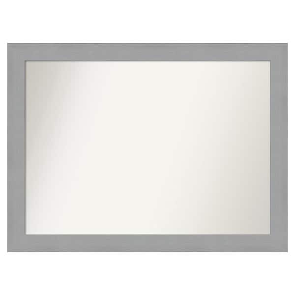 Amanti Art Brushed Nickel 31.5 in. x 23.5 in. Cusom Non-Beveled Framed Bathroom Vanity Wall Mirror