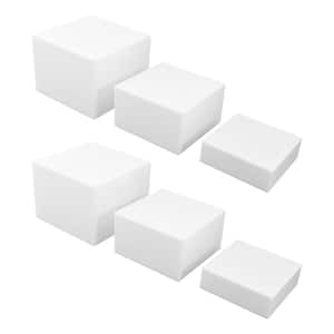 White 3-Different Sizes Modern Rectangular Display Stands with Hollow Bottoms Set of 6
