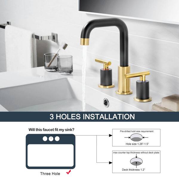 ARCORA 8 in. Widespread Double-Handle High-Arc Bathroom Sink