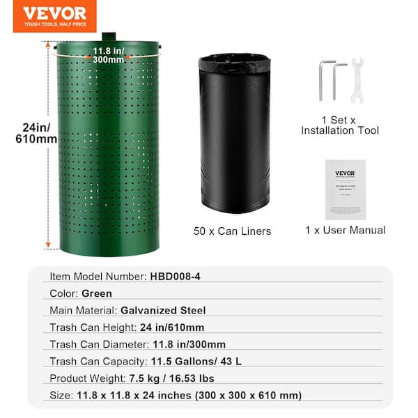 Umtiti Dog Poop Trash Can & Portable Cat Litter Disposal, All-Black