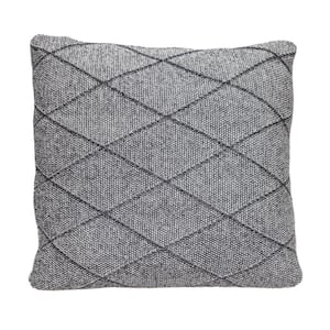 Grampy 20 in. x 20 in. Transitional Gray Throw Pillow