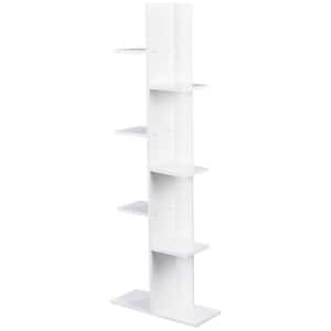 White 8-Shelf Wood Shelf Rack Storage Holder Shelving Unit