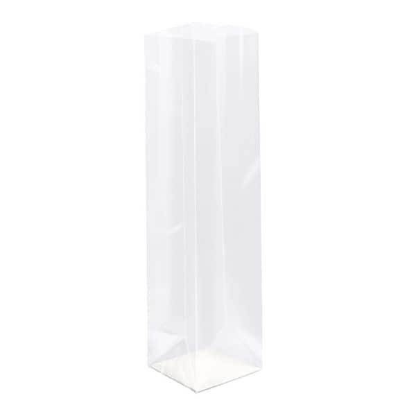 N/A Gusseted Cellophane Bags Flat Bottom with Paper Insert 50-Pieces 2 x 2 x 8 in. for Treats and Bakery Display