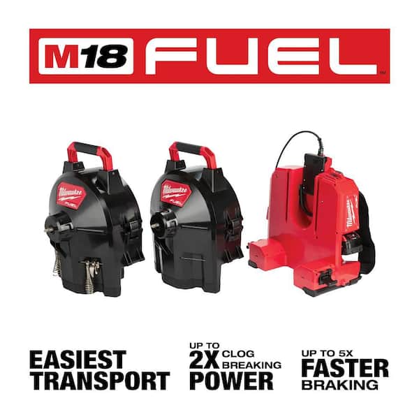 M18 FUEL 18-Volt Lithium-Ion Brushless Cordless Drain Cleaning 1/2 in. Switch Pack Sectional Drum System Kit