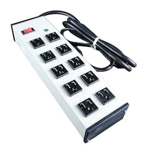 Wiremold 10-Outlet 15 Amp Compact Power Strip with Lighted On/Off Switch, 6 ft. Cord