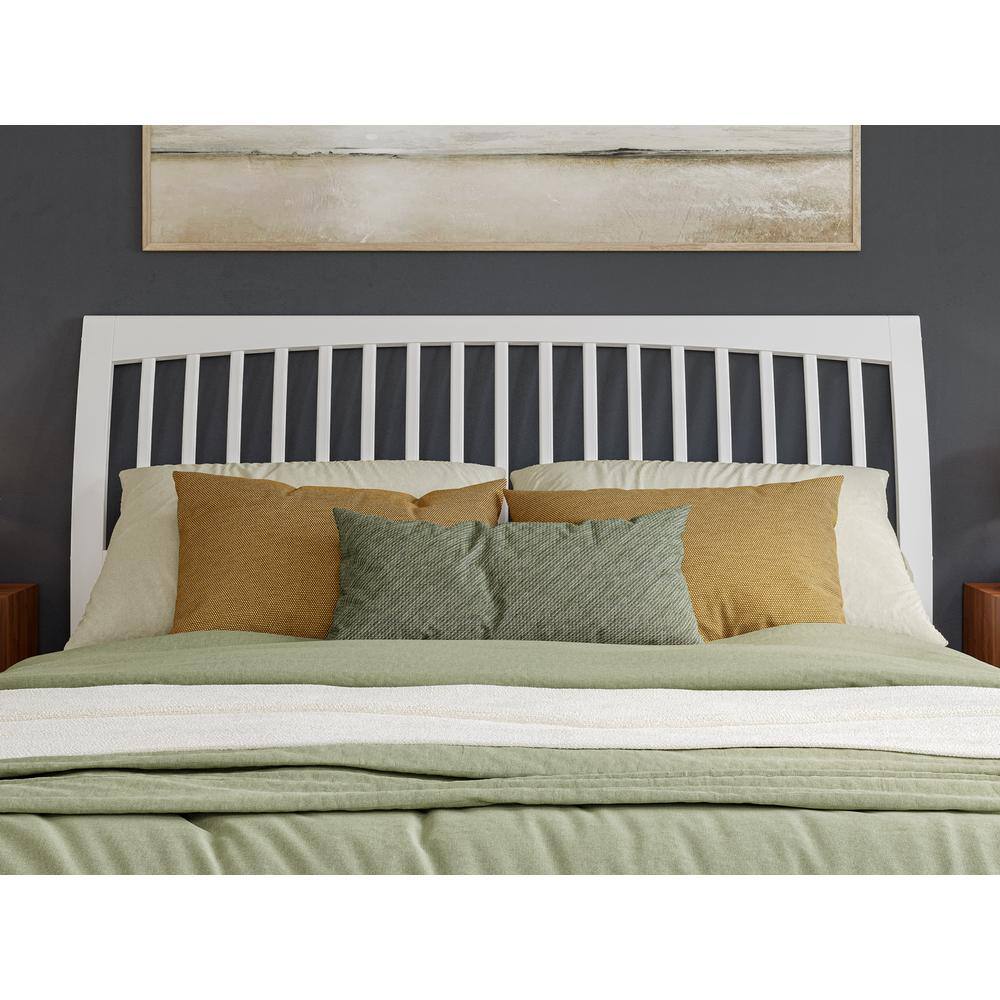 AFI Orleans White King Sleigh Solid Wood Slat Headboard AR278852 The