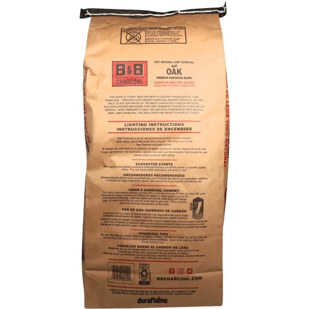 Premium Oak Hardwood Lump Charcoal for Grilling, 20 lbs