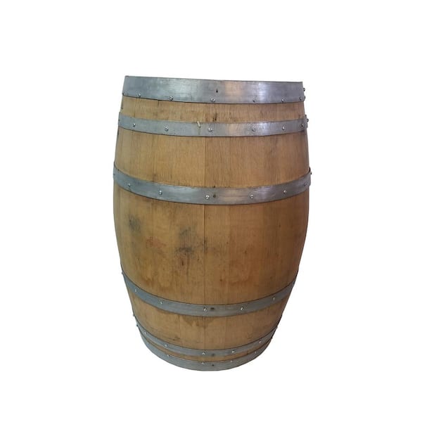 26 in. W x 35 in. H Unfinished Oak Wood Split Wine Barrel Stand