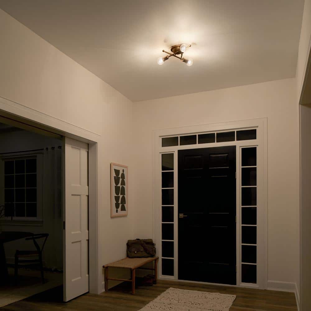 Natural Brass 15" Sputnik Flush Mount Ceiling Light