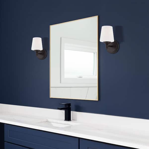 Designers Fountain - Darcy 5.25 in. 1-Light Oil Rubbed Bronze Transitional Wall Sconce with White Opal Glass Shade