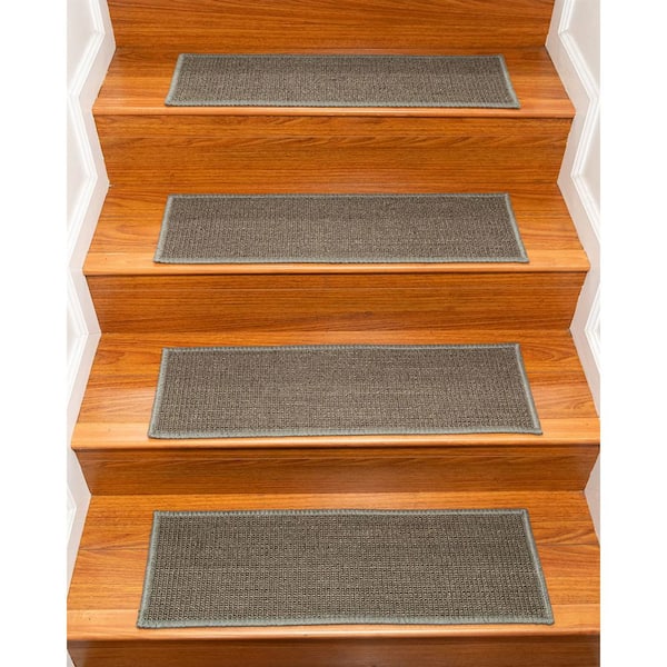 Grey Stair Treads by Rug Depot Set of 7 Wool Non Slip Carpet Treads 30" x 9" 