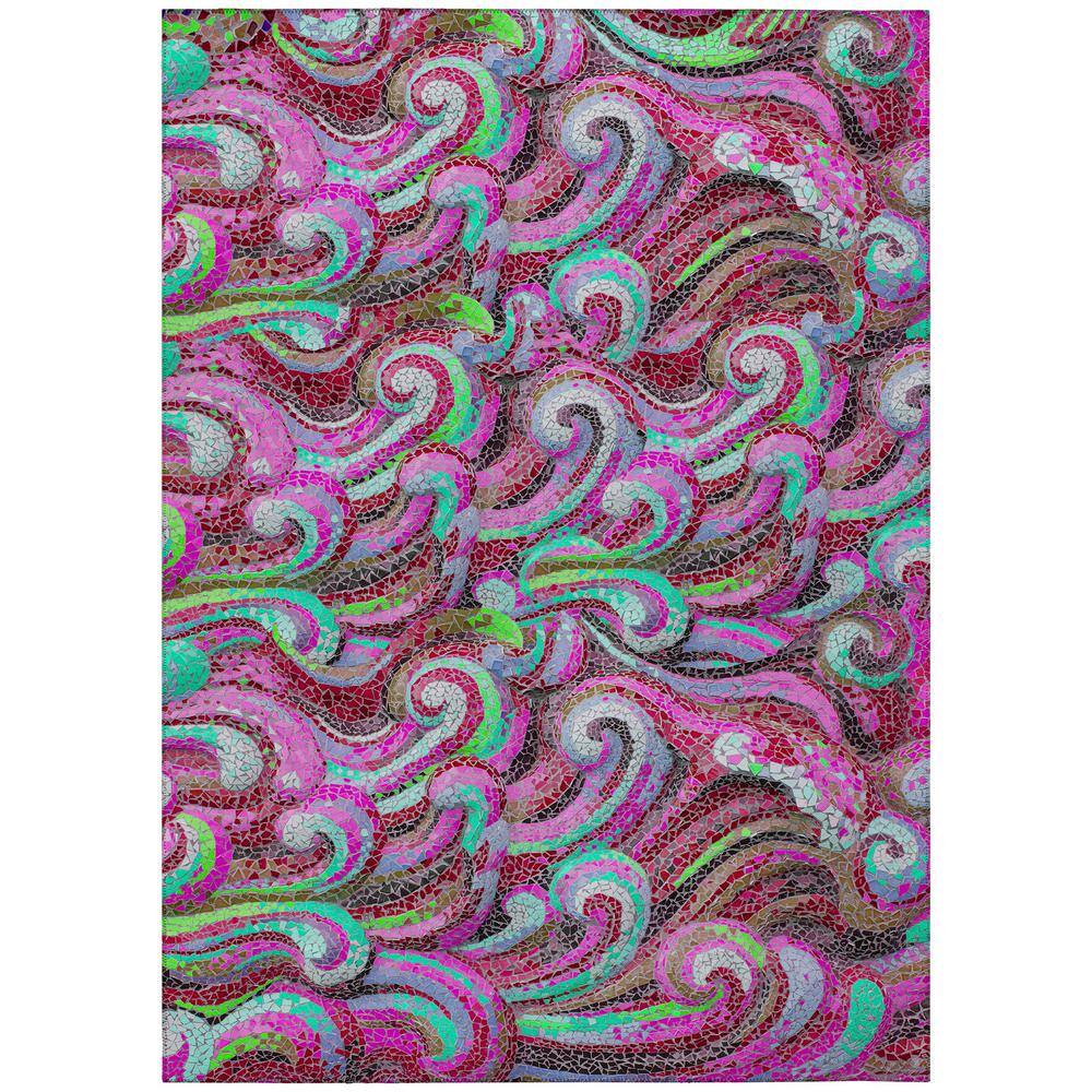 Surfside Red 9 ft. x 12 ft. Geometric Indoor/Outdoor Area Rug